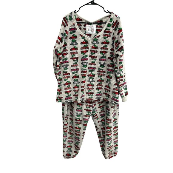 Muk Luks Waffle Knit Christmas Trucks Pajama Set SZ Extra Large - Picture 1 of 13